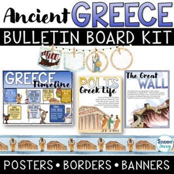 Ancient Greece Bulletin Board Kit | Greece Posters | Borders | Banners