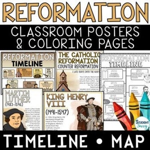 Reforma Carteles Líneas de tiempo Mapas Páginas para colorear - Reforma Protestante