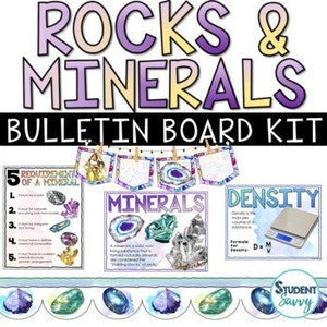 Kit de tablón de anuncios de rocas y minerales / carteles científicos / fronteras / pancartas