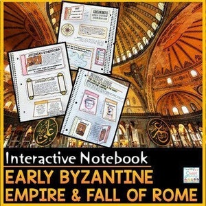 Vroeg-Byzantijnse rijk Interactieve notebook-werkbladen Activiteitentijdlijn