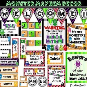 Classroom Decor - Monster Theme (Editable)