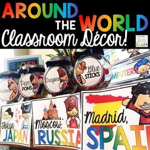 Around the World Classroom Decor - Editable | Countries Around the World Decor