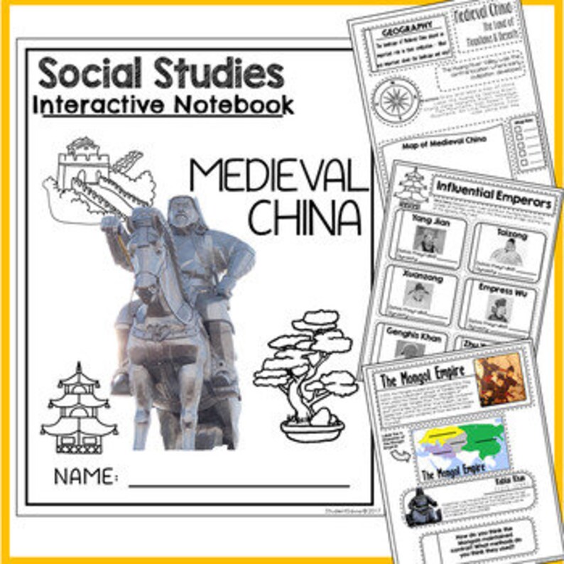 Medieval China Interactive Notebook | China Google Classroom Middle ...