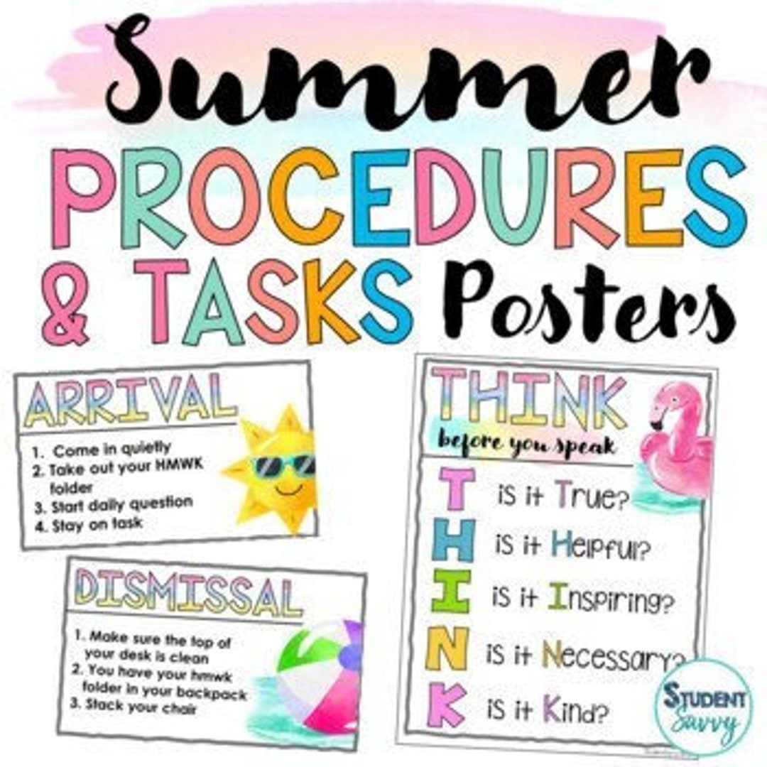Summer | Routines and Classroom Procedures Rules Tasks | Summer ...