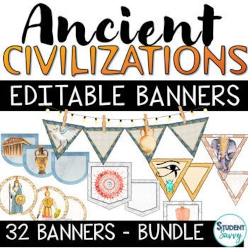 Ancient Civilizations Bulletin Board Banners Bundle Ancient History