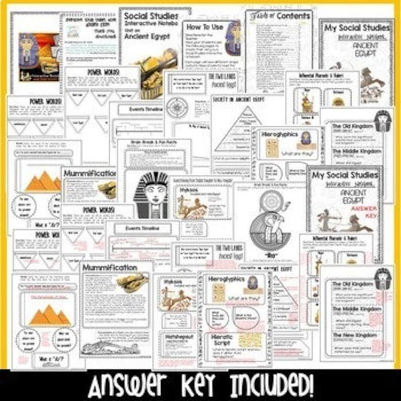 Ancient Egypt Interactive Notebook Worksheets Ancient History ...