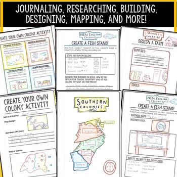 13 Colonies PBL Activities | Original Thirteen Colonies - Etsy