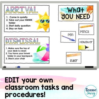 Summer | Routines and Classroom Procedures Rules Tasks | Summer ...