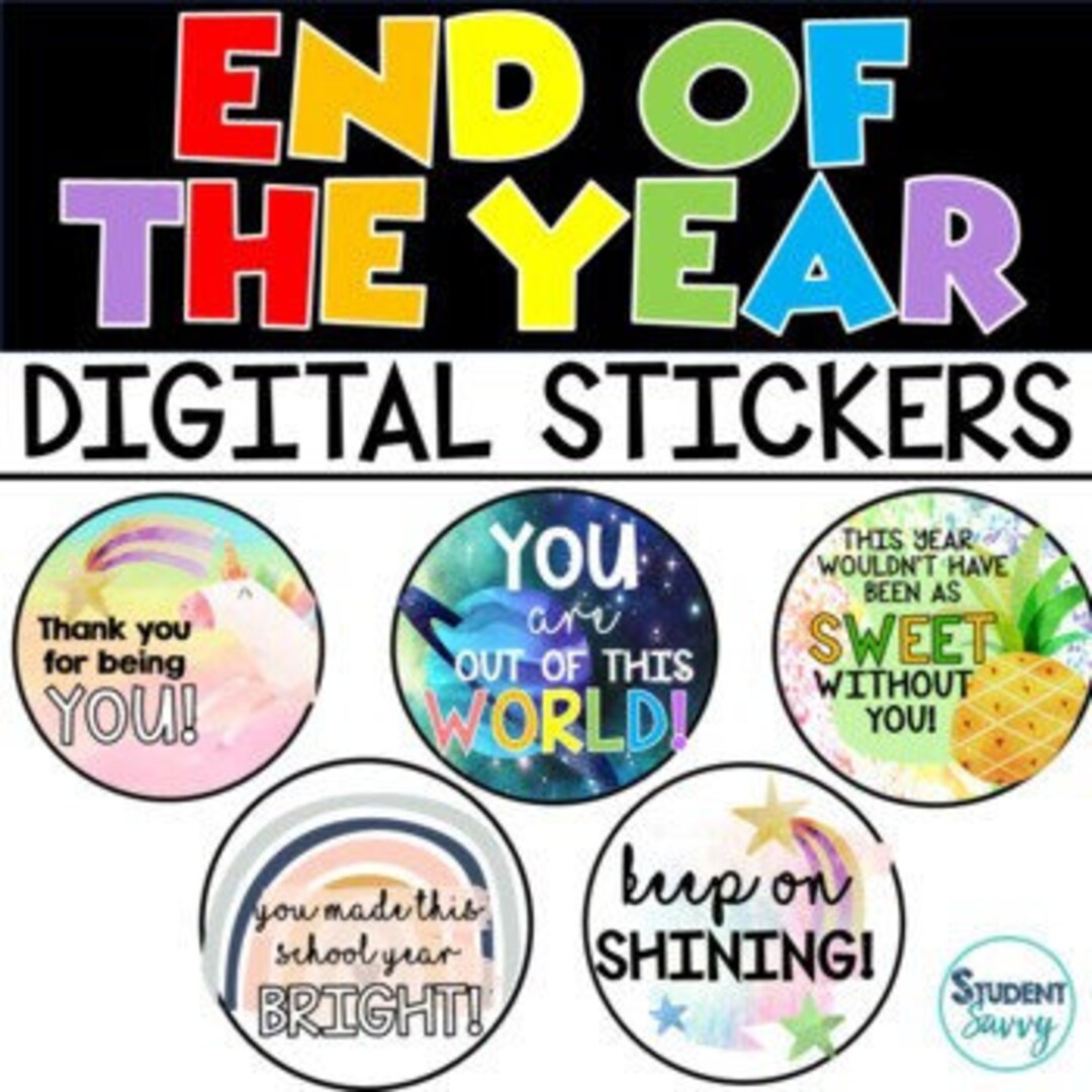 End of the Year Digital Stickers for Google Slides and Seesaw Etsy