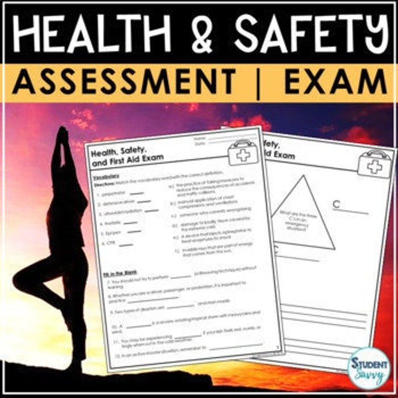 Health and Safety Test First Aid Exam EDITABLE Assessment Injury