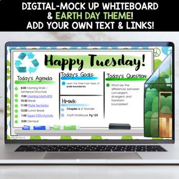 Earth Day Daily Schedule Template | Daily Agenda Google Slides - Etsy ...