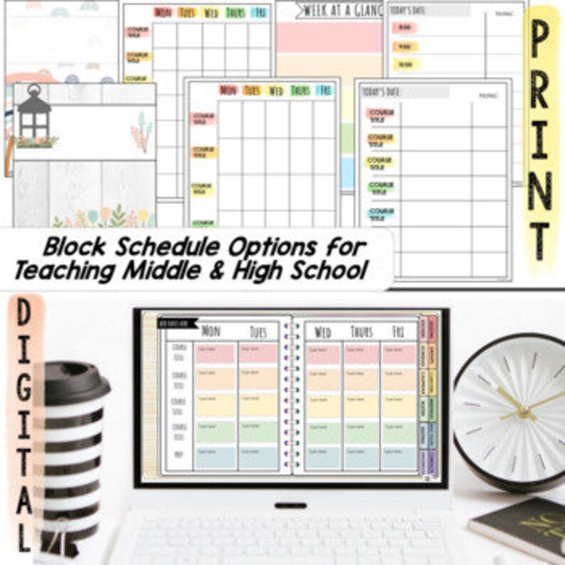 Middle School High School Teacher Planner 20222023 Secondary Teacher