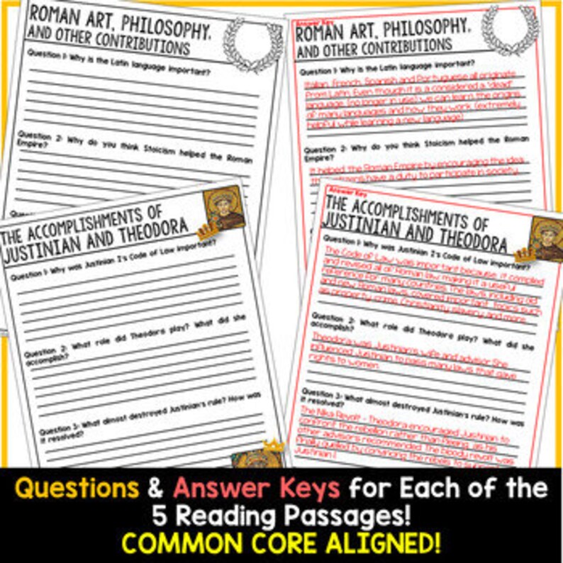 Byzantine Empire Reading Passages Questions Activity Comprehension ...