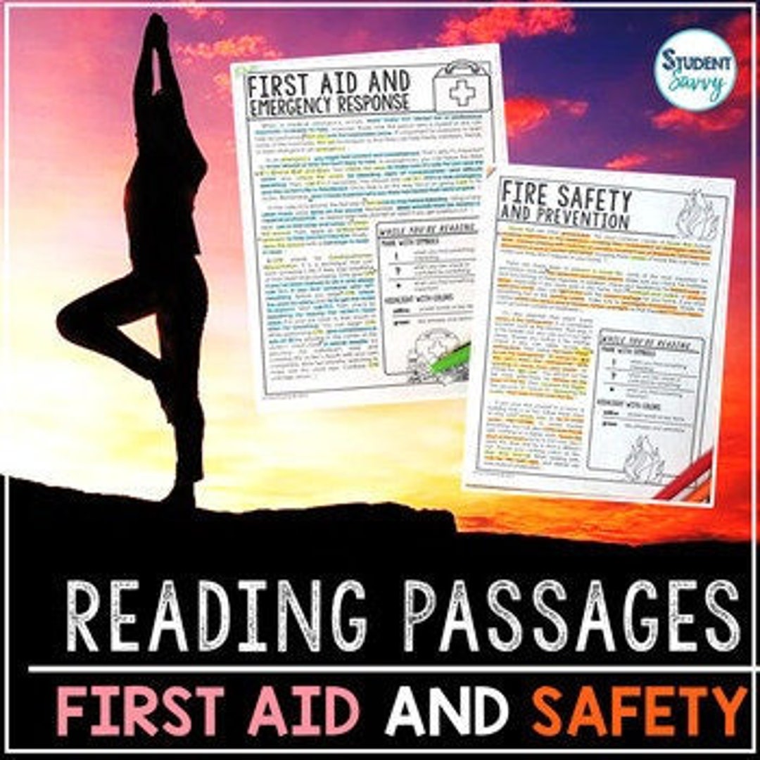 Safety and First Aid Reading Passages Questions Annotations Etsy