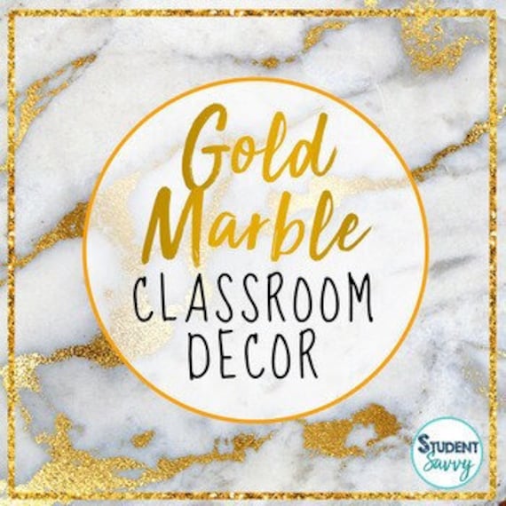 Gold Marble Classroom Decor editable Marble Classroom Decoration Theme -   Canada