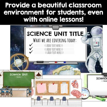 Virtual Classroom SCIENCE Google Slides Templates Distance Learning - Etsy