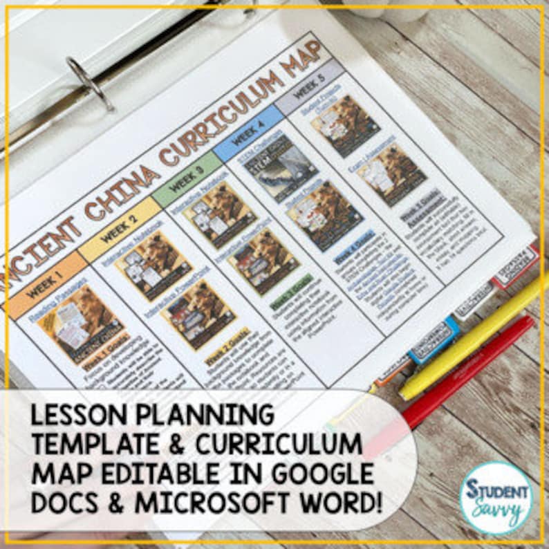 Ancient China Lesson Plans Templates Editable Google Docs Curriculum ...