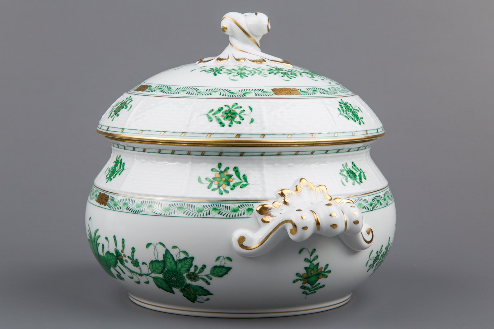 Herend Indian Basket Green Soup Tureen 28/FV Etsy