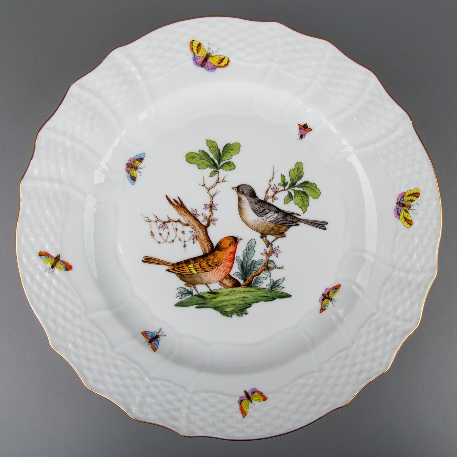 Herend Rothschild Bird Rocaille Round Serving Platter 1527/RO Etsy