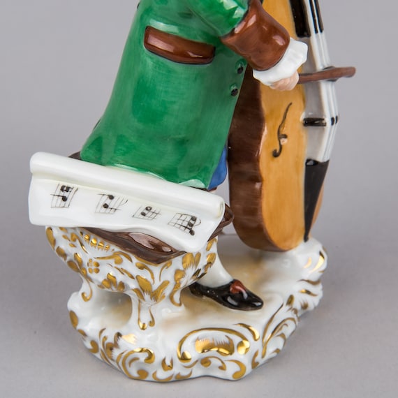 Herend Man Playing The Cello Figurine Masterpiece Etsy