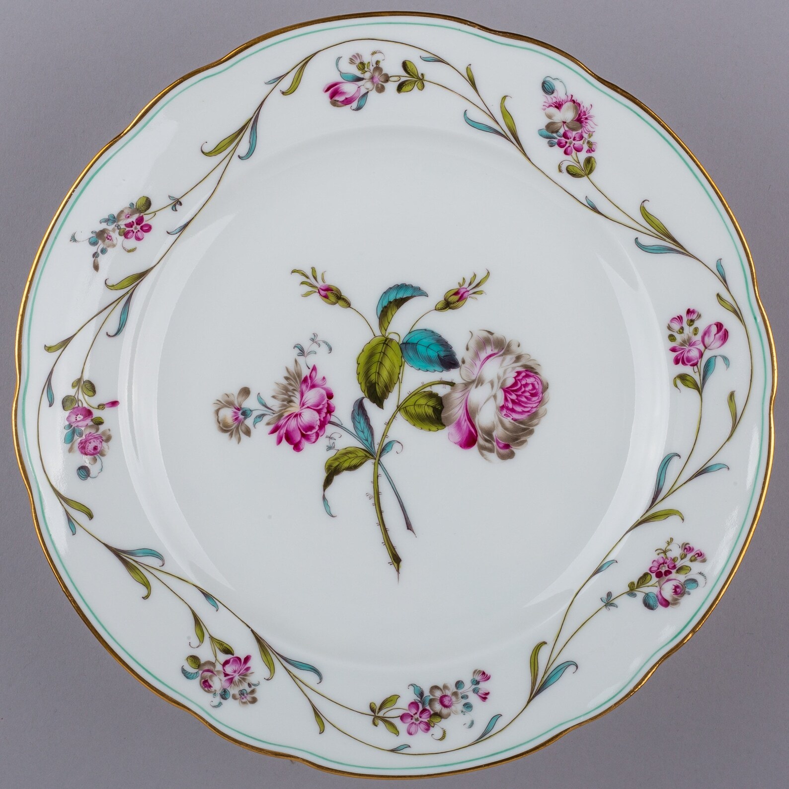Set of Six Herend Antique Floral Pattern Dinner Plates From Etsy UK