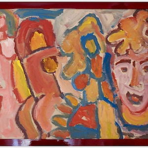 MIKLOS NEMETH | Composition with Figures (Hungarian Painting)