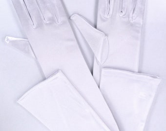 ENBRIDE Elegant Opera Length Long Bridal Satin Gloves in Assorted Colors for Bride, Bridesmaid, Quinceanera, etc. (#5S1Gwh)