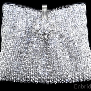 ENBRIDE Dazzling Crystal Rhinestone Evening Clutch Bag Handbag Cocktail Prom Wedding Formal Purse (#E200cs)
