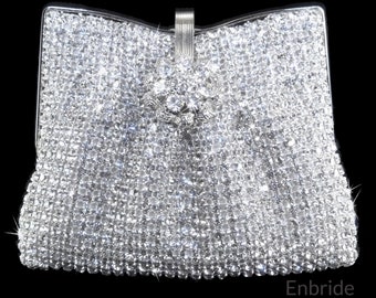 ENBRIDE Pochette de soirée en cristal strass éblouissant sac à main sac à main cocktail bal mariage formel (# E200cs)