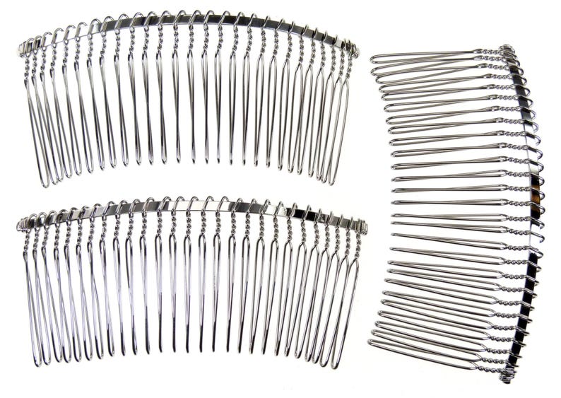 Enchanted Bride 27 Teeth Fancy DIY Metal Wire Hair Combs C265sv 3-piece set of the 27 teeth metal-wire hair combs sold as set image 1