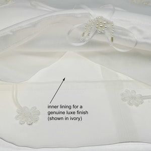 Satin Bridal Money Bag E1D4MB with Pearl-Embellished Floral Lace, in LARGE size, for Envelopes and cards, and etc. image 7