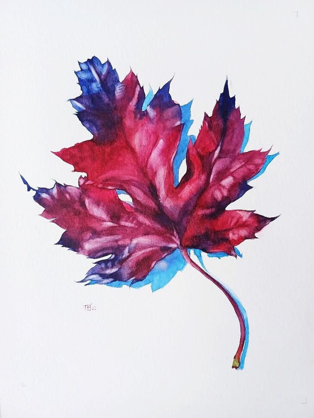 Original Watercolor Painting of a Maple Leaf, "canadian Fall" Series - Etsy
