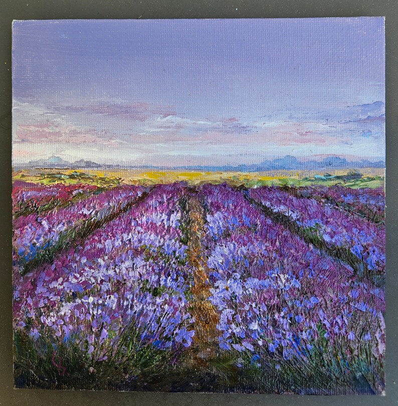 Lavender Field Art Small Impasto Oil Painting MADE TO ORDER Original ...