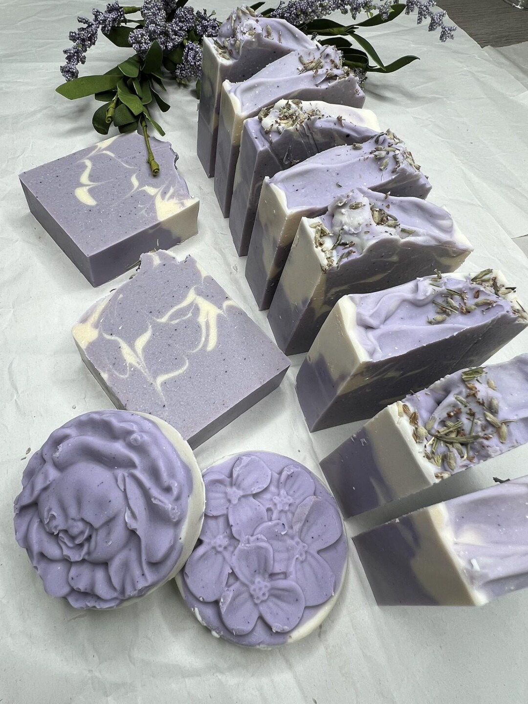 Lavender Handmade Soap Bar - Organic - Artisan - Cold Process - Palm ...