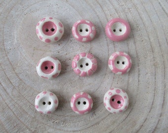 10 Bottoni in ceramica unici nel loro genere, Bottoni unici smaltati a mano, Bottoni decorativi, Bottoni per gioielli, Regalo