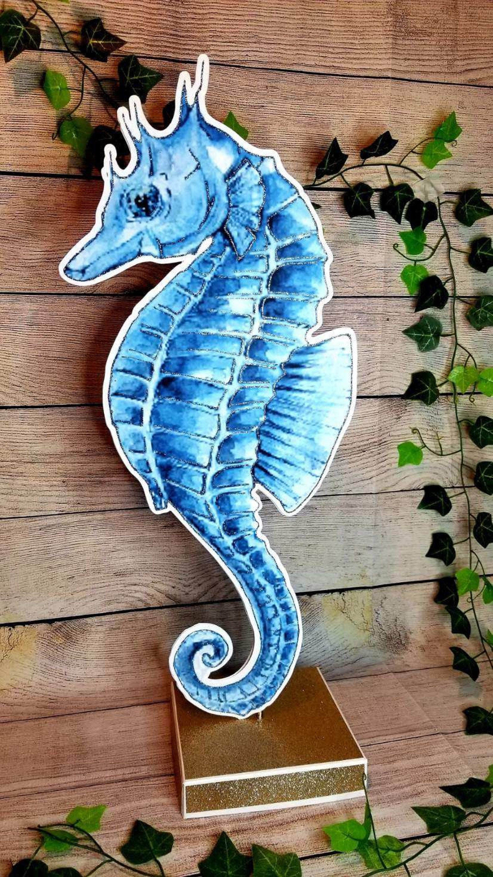 Seahorse nautical baby shower gender reveal party centerpieces Etsy