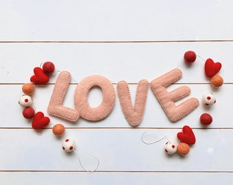 Banner de feltro de amor