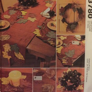 VTG 3780 McCalls (2002). Thanksgiving table dressing and decorations.  Complete, unused, FF. Excellent condition.