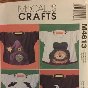 VTG 4613 McCalls (2004).  McCalls Crafts.  Sweatshirt appliques for Halloween.  Complete, unused, FF. Excellent condition.