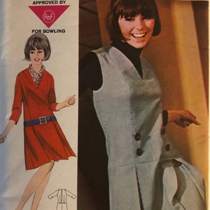 VTG 3668 Butterick (1965).  One-Piece Dress or Jumper.  Size 11, Bust 31-1/2".  Complete, unused, FF.  Excellent condition.