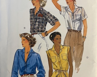 VTG 7009 Vogue (1970's).  Misses' Blouse.  Size 14, Bust 36".  Complete, unused, FF.  Excellent condition.