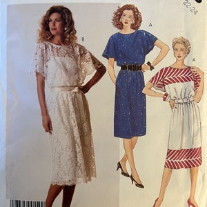 VTG3053 McCalls (1987).  Leichte McCalls.  Fräulein Kleid und Slip.  Größe 22-24.  Vollständig, unbenutzt, ff.  Exzellenter Zustand.