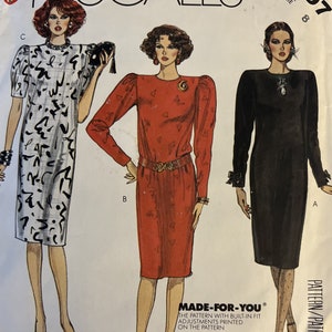 VTG 2597 McCalls (1986).  Easy McCalls.  Misses' Dress.  Size 8.  Complete, unused, FF.  Excellent condition.