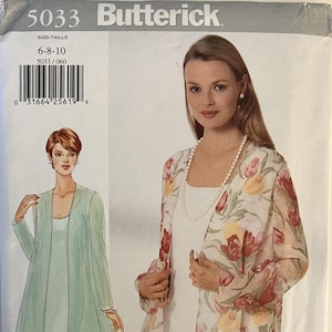VTG 5033 Butterick (1997).  Easy.  Misses&#39; Jacket and Dress.  Size 6-8-10.  Complete, unused, FF.  Excellent condition.