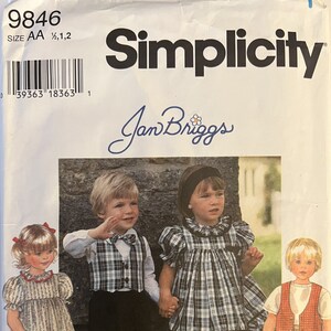 VTG 9846 Simplicity (1996).  Designer: Jan Briggs.  Toddlers&#39; Separates.  Size 1/2-1-2.  Complete, unused, FF.  Excellent condition.