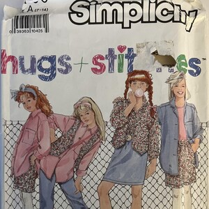 VTG 9790 Simplicity (1990).  Hugs & Stitches.  Girls&#39; Pants, Shorts, Skirt, Shirt, Vest. Size 7 - 14.  Complete, unused, FF.  EX condition.