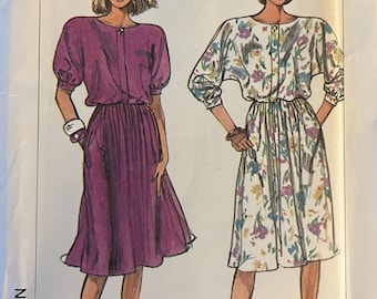 VTG 7884 Simplicity (1986).  Jiffy.  Misses' Dress.  Size 10-12-14-16.  Complete, unused, FF.  Excellent condition.