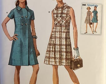 9466 Einfachheit (2019).  1960er Jahrgang.  Fräulein Kleid.  Gr. 16 zu 14 und/oder 16 zu 24. Komplett, ungebraucht, ff.  Exzellenter Zustand.