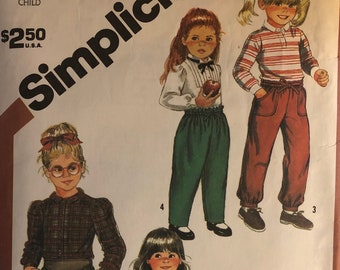 VTG 6048 Simplicity (1983).  Child's Set of Fashion Pants.  Size 4-5-6.  Complete, unused, mostly FF. Excellent condition.