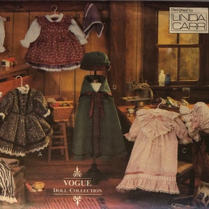 VTG 8337 Vogue (1992).  Vogue Doll Kollektion, von Linda Carr.  Frühe amerikanische 18 Zoll Puppenkleidung. Komplett, unbenutzt, ff. Exzellenter Zustand.